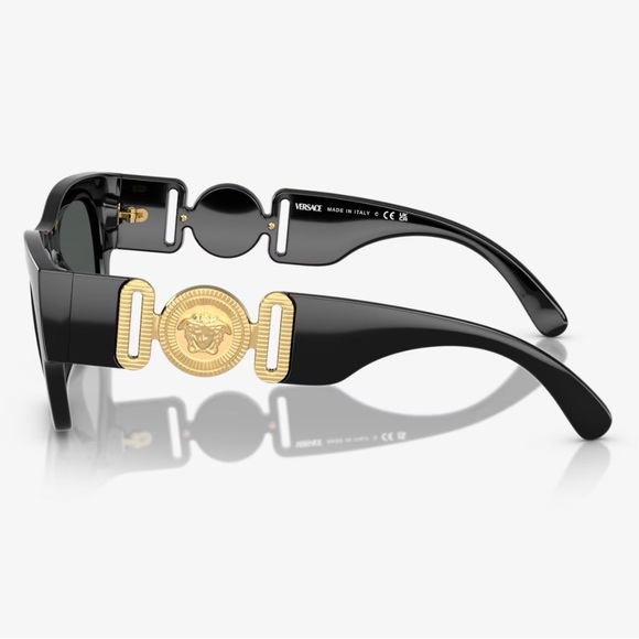 New Versace Authentic Sunglasses with Black Frame and Gold Detailing - Picture 3 of 16